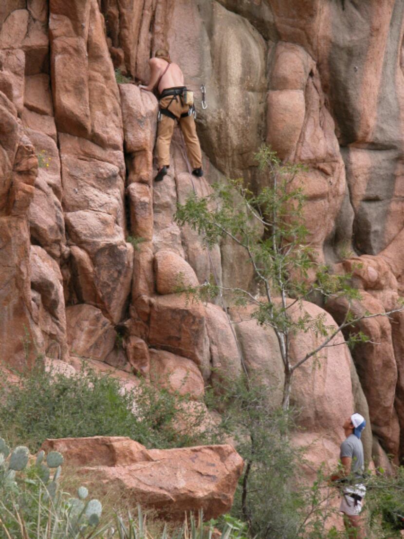 Rock-climbers love to tackle the challenges in Franklin Mountains State Park in El Paso.