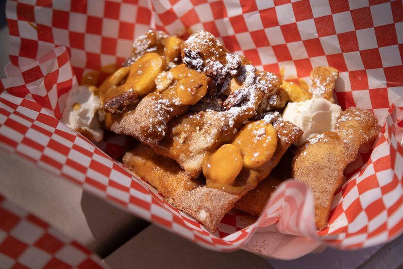 The Bourbon Banana Caramel Sopapillas during the opening day of the Texas State Fair at Fair...