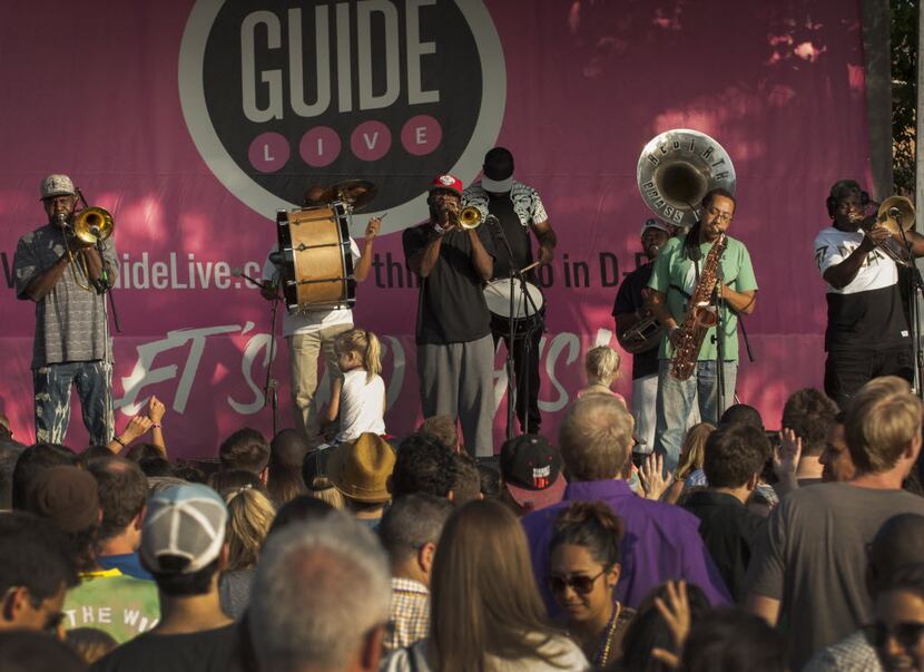 The Rebirth Brass Band performs  in the parking lot behind the Granada  (Robert W....