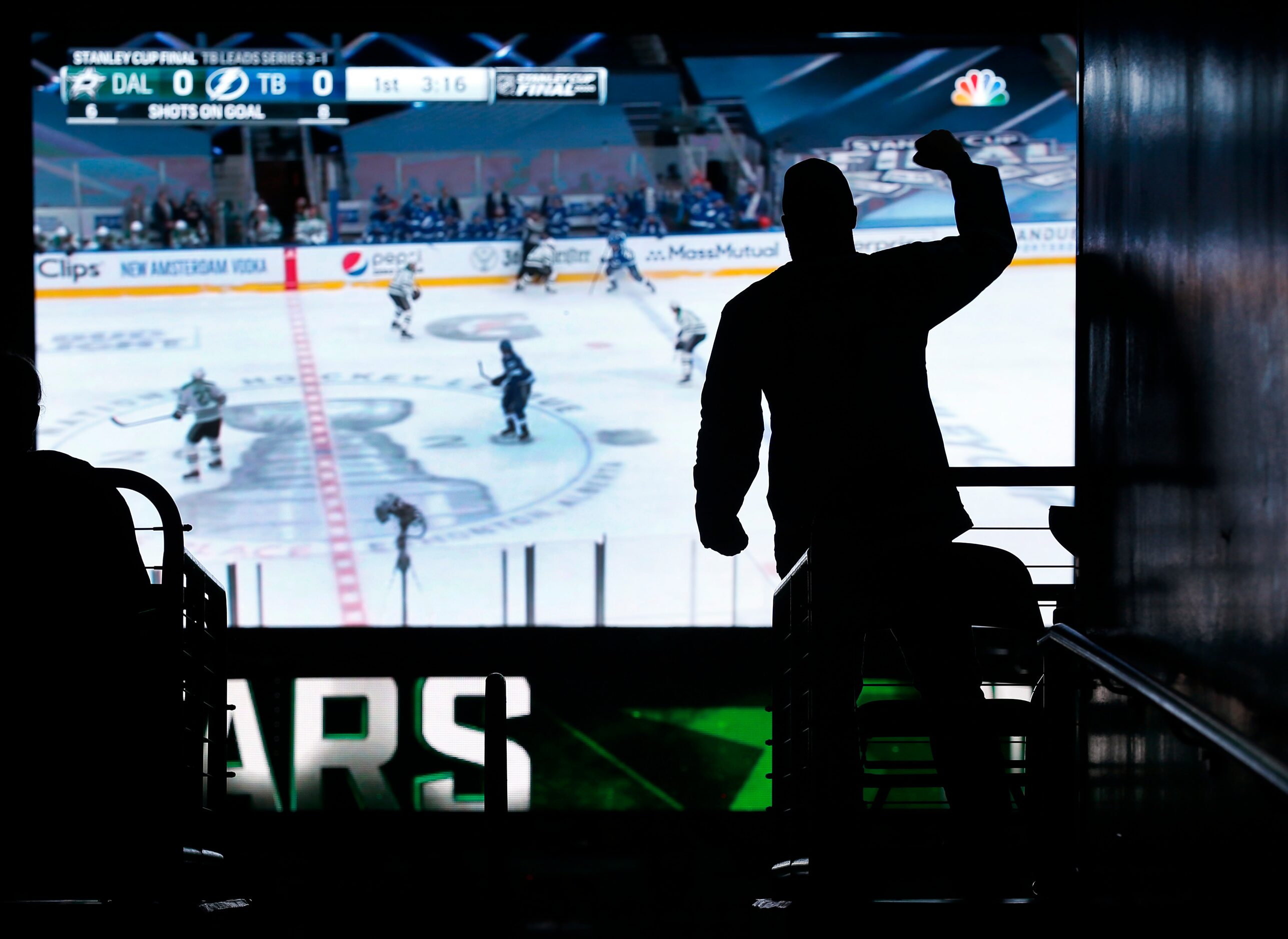 At a Stanley Cup Finals watch party at the American Airlines Center in Dallas, Dallas Stars...