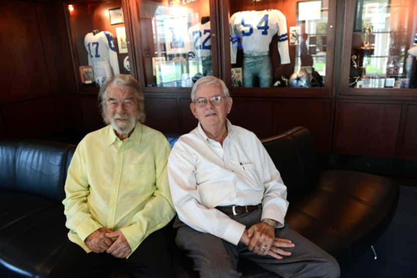 Former Irving mayors Robert Power, 79, (left) and Dan Matkin, 80, helped build the Cowboys'...