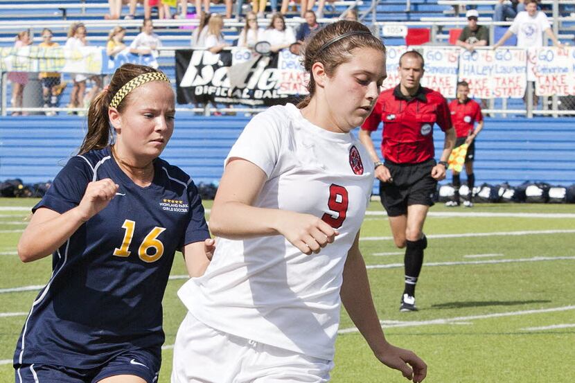 Highland Park's Sarah O'Neal (16) is pictured against Coppell in the Class 6A state...