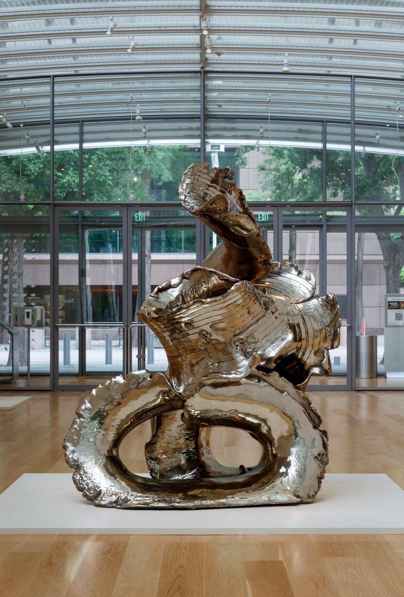 Lynda Benglis' "Power Tower," a 2019 white Tombasil bronze, is perhaps one of the most...