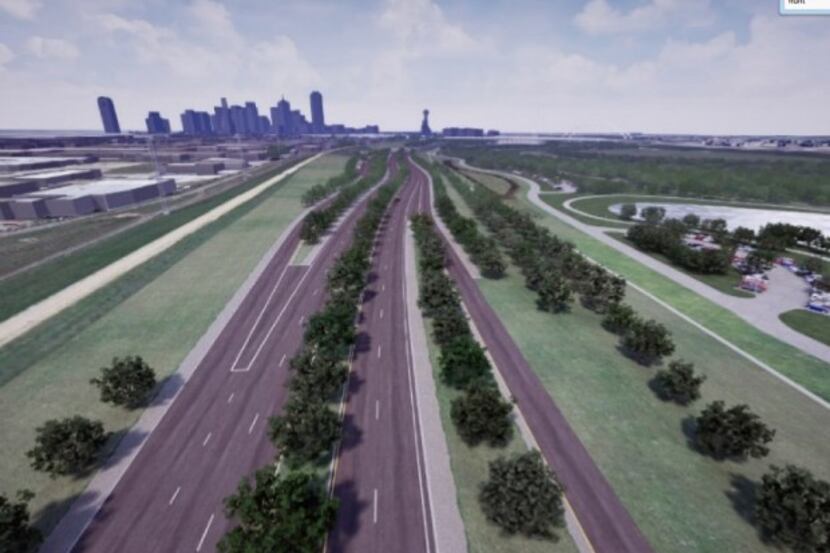  The proposed Trinity "parkway," not a meander in sight.