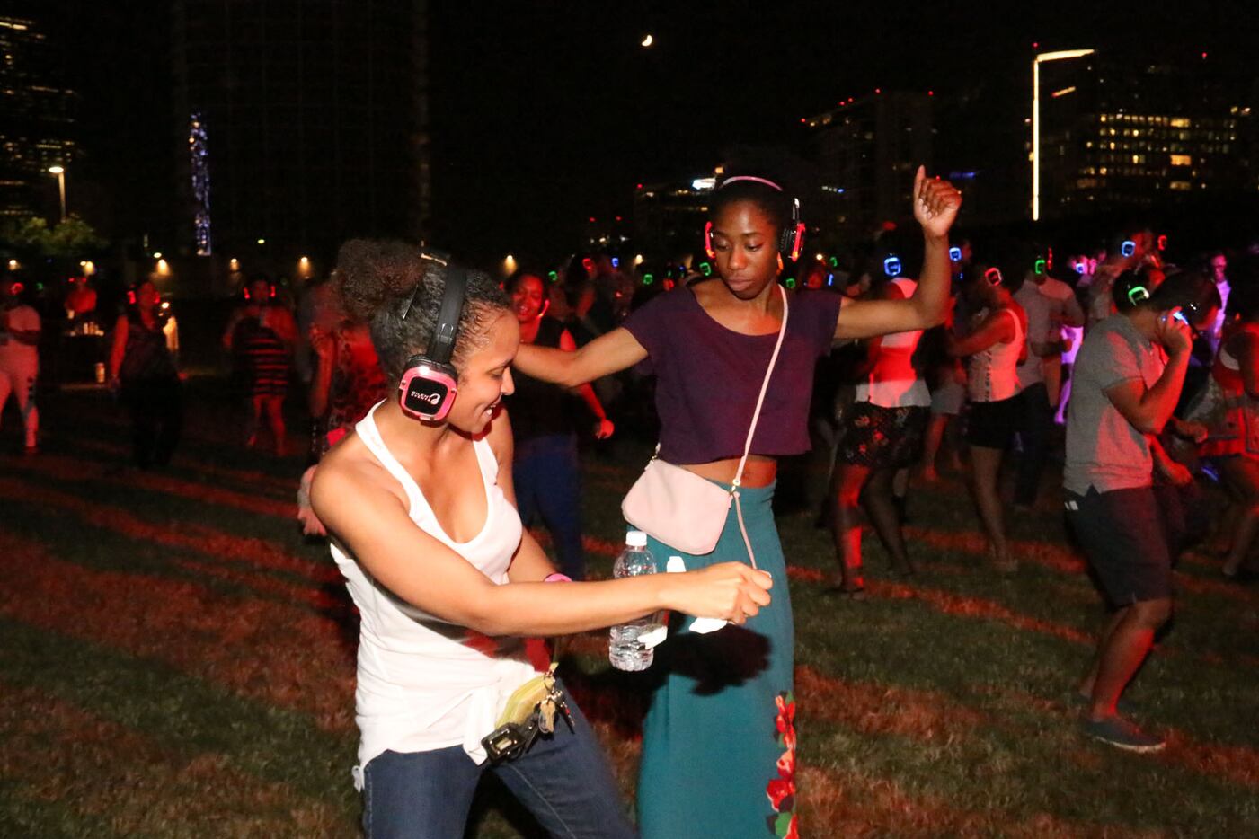 Pin Drop Disco on Saturday at Strauss Square in downtown Dallas featured DJs Spinderella,...