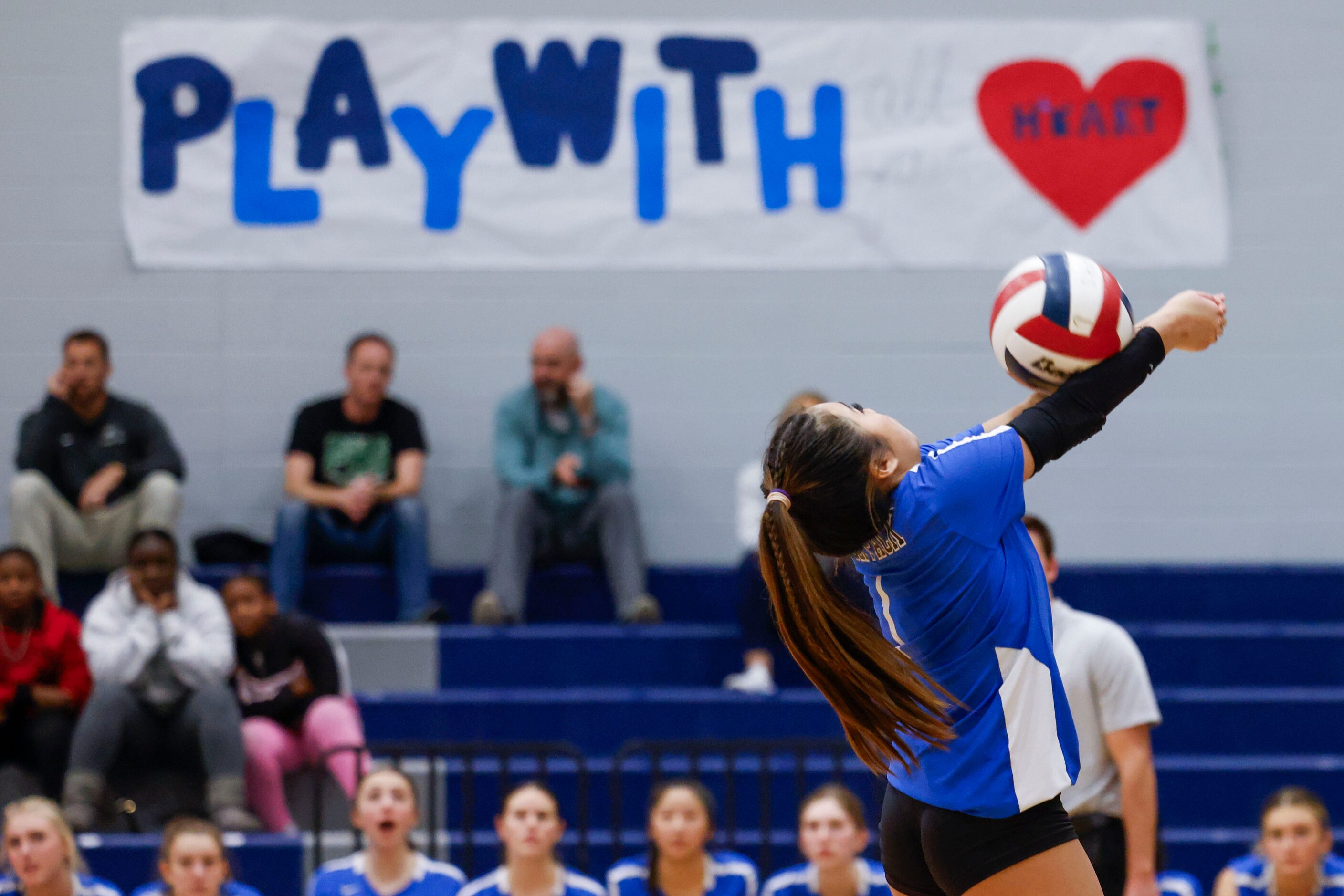 Plano West’s Dakota Huynh makes a pass against Prosper High during class 6A bi-district...