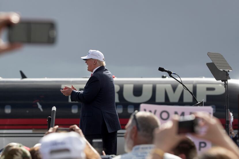 Donald Trump spoke at a campaign rally Wednesday in Lakeland, Fla. (Stephen Crowley/The New...