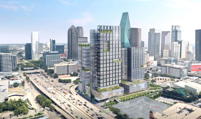 Developers plan to start the first two towers in the $1 billion Field Street District on the...