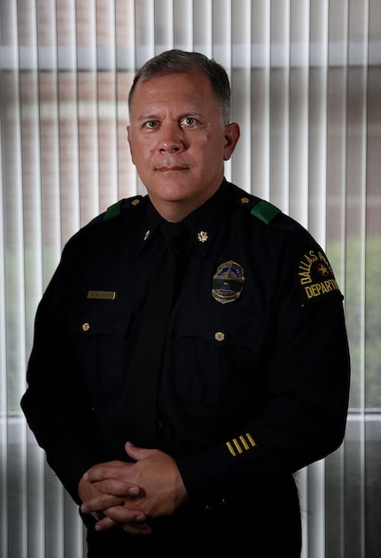 Dallas Police Department major Max Geron stands for portrait inside of the Southeast Patrol...