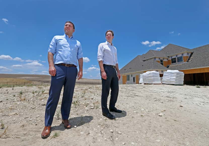 Developers Tony Ruggeri, left, and Jake Wagner, of the Republic Property Group, pose for a...
