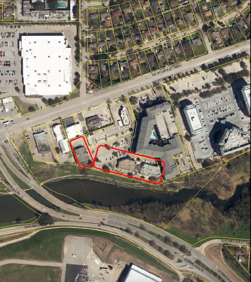 The new apartments would replace three small buildings south of Northwest Highway.