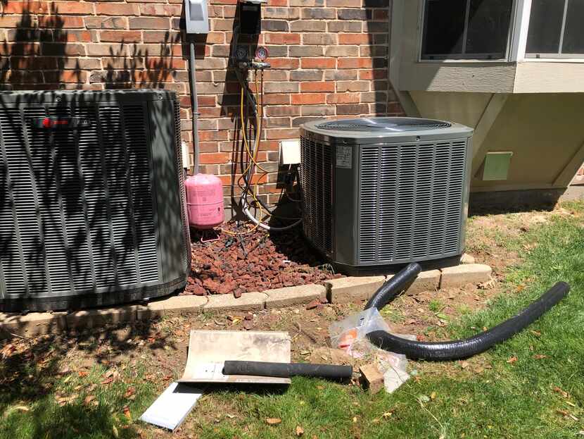 Watchdog Dave Lieber took this photo of the conversion of his home's air conditioning unit...