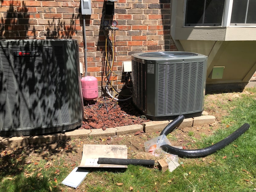 Watchdog Dave Lieber took this photo of the conversion of his home's air conditioning unit...