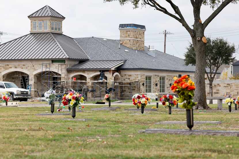 Construction continues on a crematorium at Ridgeview West Memorial Park, Tuesday, Nov. 21,...