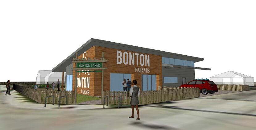 Renderings of Bonton Market, planned in front of Bonton Farms on Bexar Street in southern...