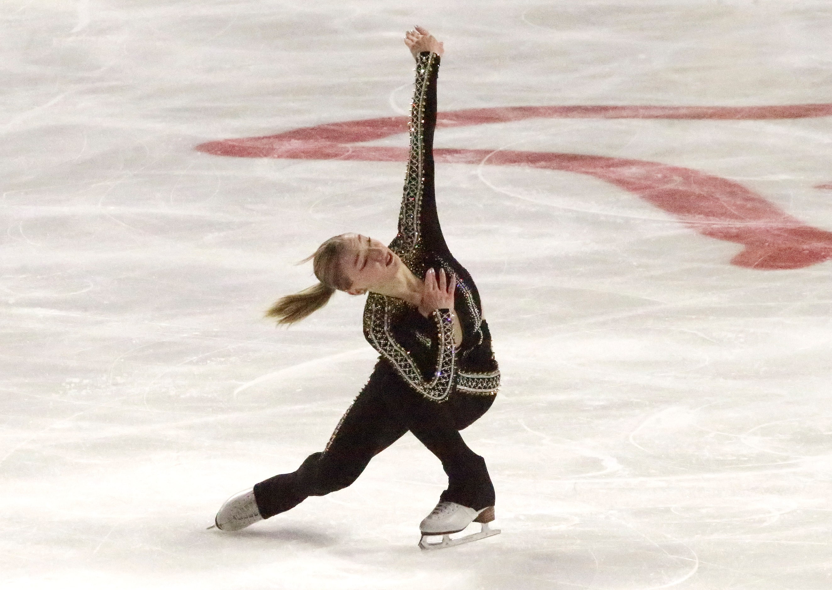 Plano resident Amber Glenn performs in the Womens Short Program representing the USA during...