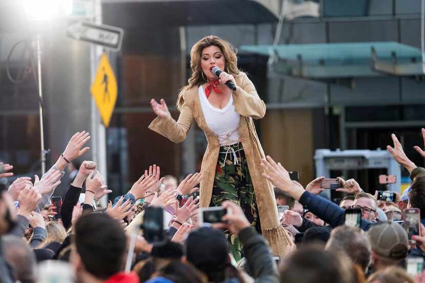 Shania Twain performs on NBC's Today show at Rockefeller Plaza on Monday, April 30, 2018, in...