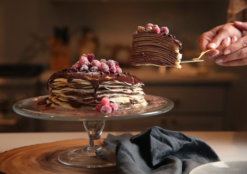 Chocolate Hazelnut Crepe Cake 