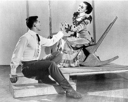 Stuart Hodes and Martha Graham in character for Appalachian Spring, posing in this 1955...