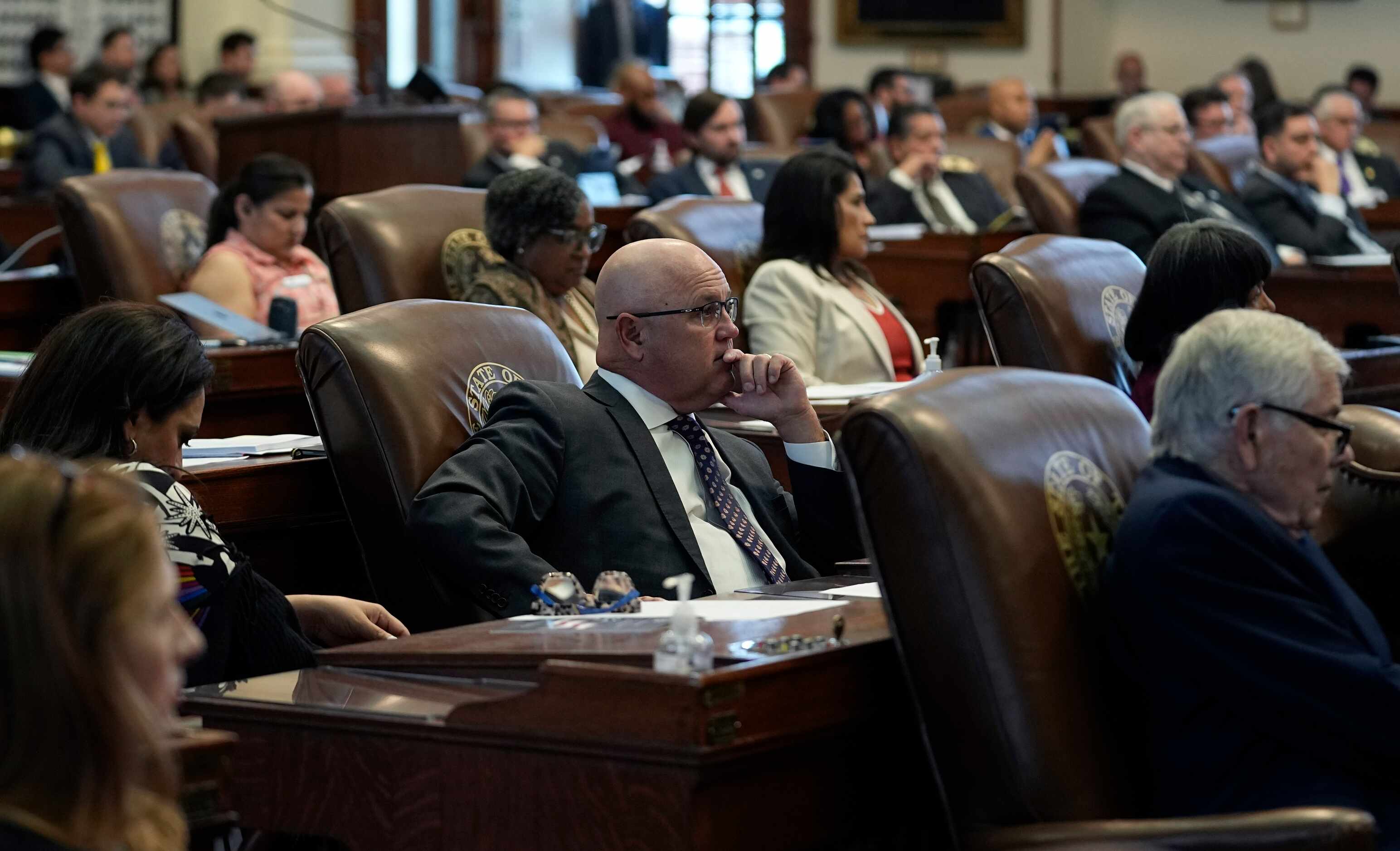 House members listen to the impeachment proceedings against state Attorney General Ken...