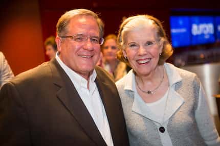 Mary Jalonick with Doug Curtis at the Aurora sponsor reception in October 2015 in the Dallas...