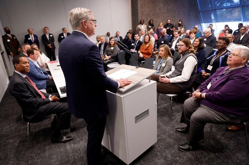 Truist Chairman and CEO Bill Rogers speaks during a Dallas Affordable Housing Convening...