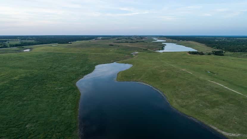 Sandow Lakes Ranch stretches 31 miles with lakes and farmland.