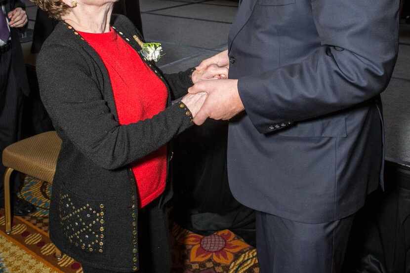 Dallas Mayor Mike Rawlings  met each Holocaust survivor at the Hope for Humanity dinner.