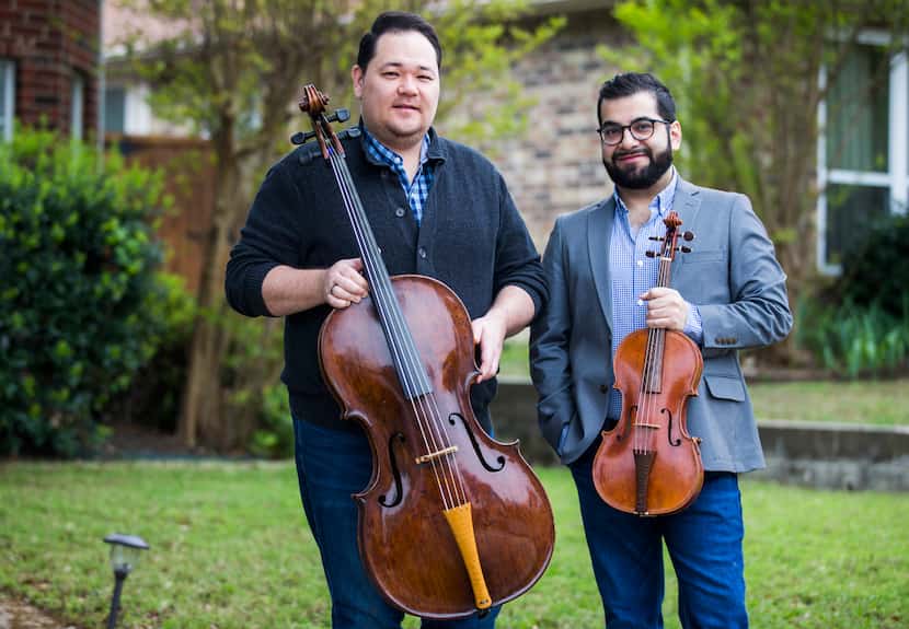 Freelance musician Eric Smith (left) and Miguel Cantú IV have lost most of their primary...