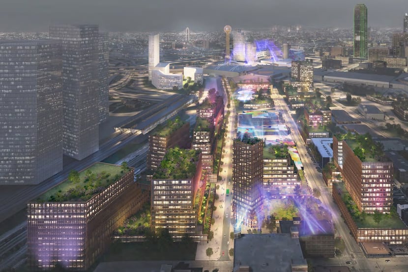 The high-speed rail terminal would be the centerpiece of a new high-rise mixed-use district...
