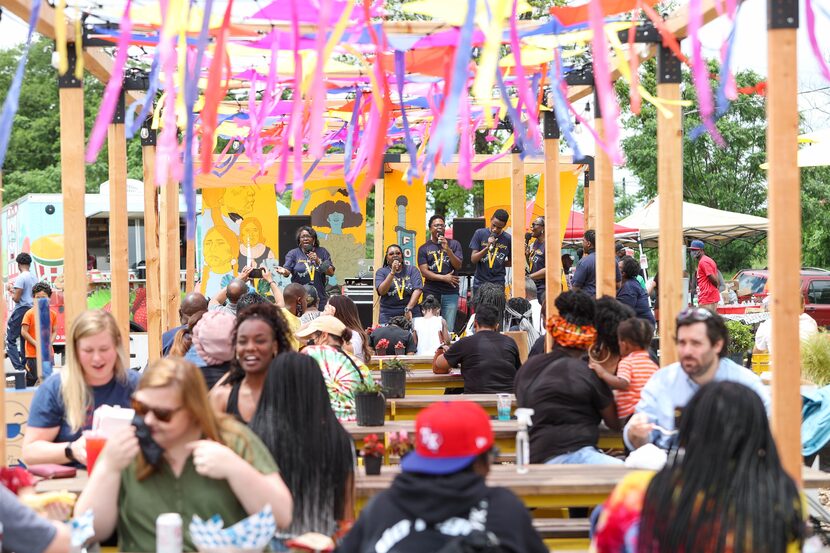 TREC members volunteer and set up and celebrate the MLK Food Park in South Dallas' Forest...