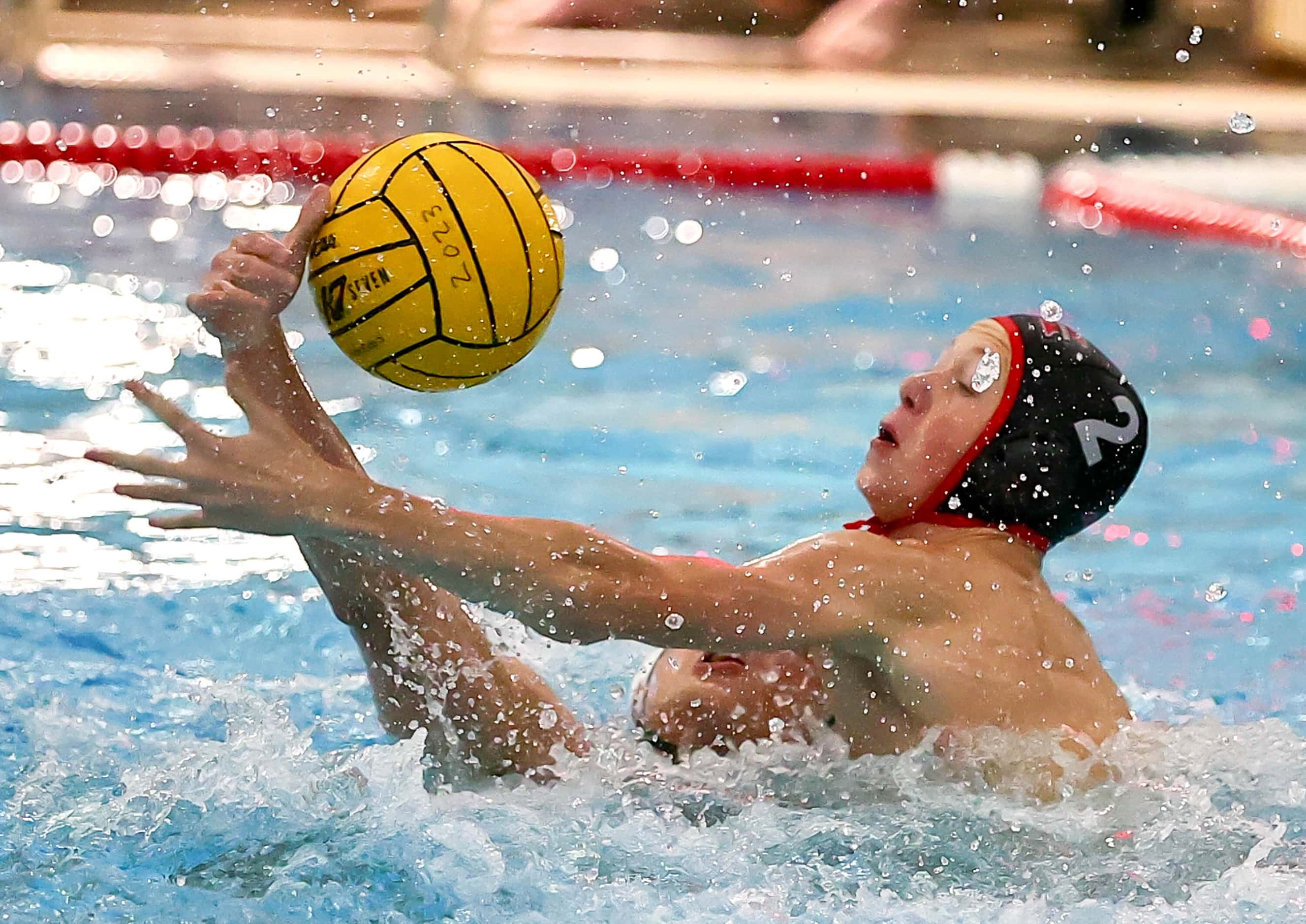 Flower Mound Marcus' Owen Kroh (2) goes for a loose ball against Southlake Carroll in the 6A...