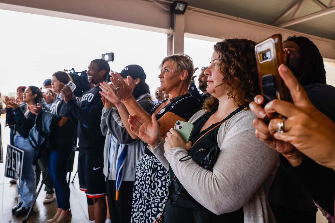 Supporters of Beto O'Rourke during his visit at the Friendship-West Baptist Church, a early...