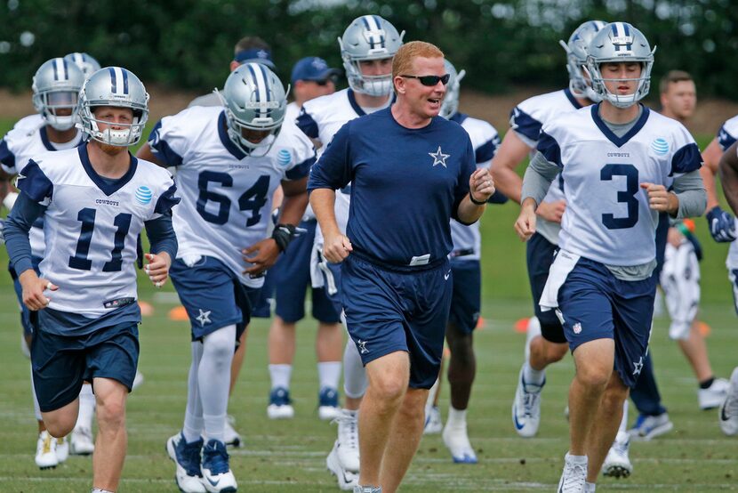 Dallas Cowboys head coach Jason Garrett is pictured during Dallas Cowboys OTA football...