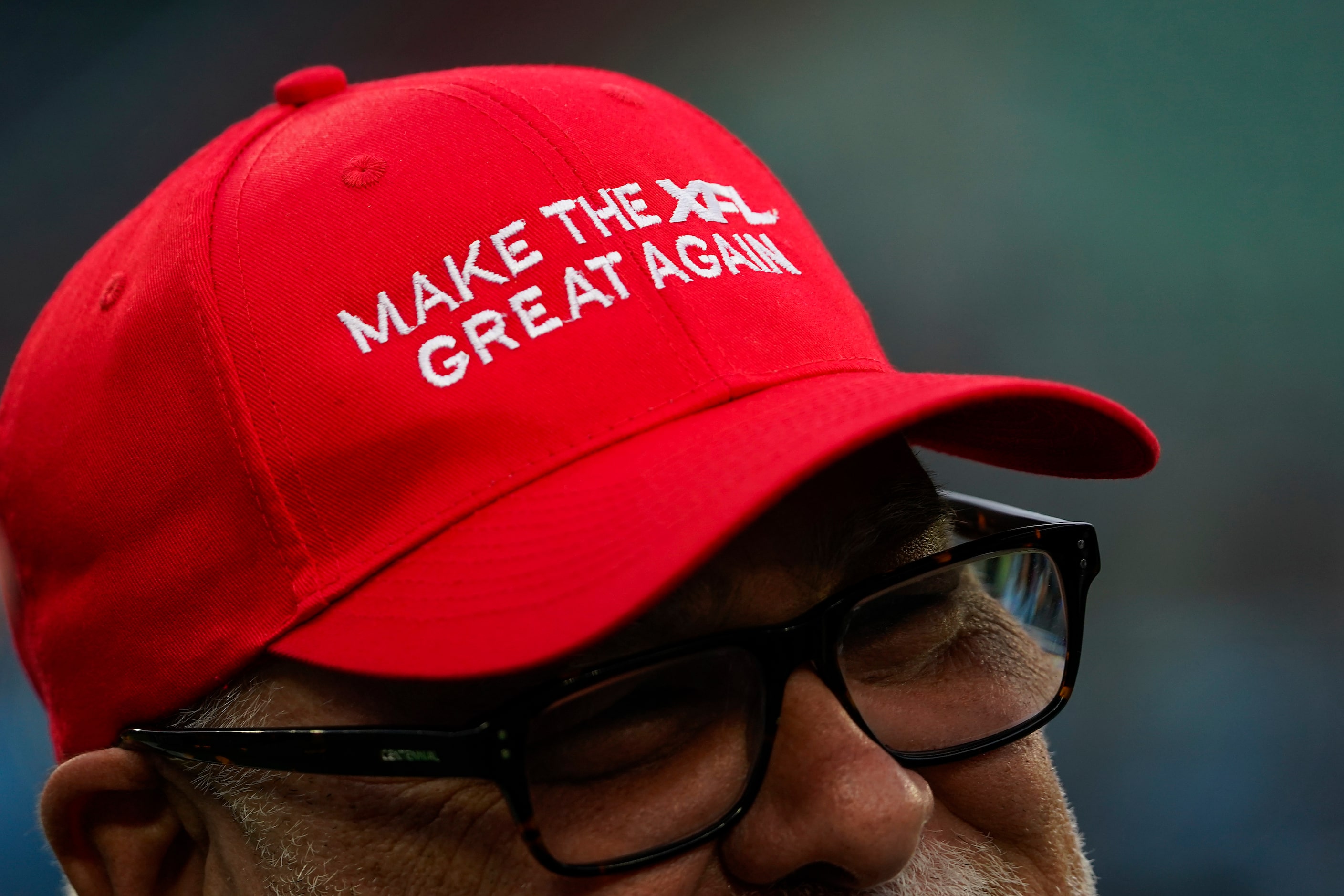 Bobby Monica wears a hat reading ÔMake the XFL Great AgainÕ on the sidelines before an XFL...