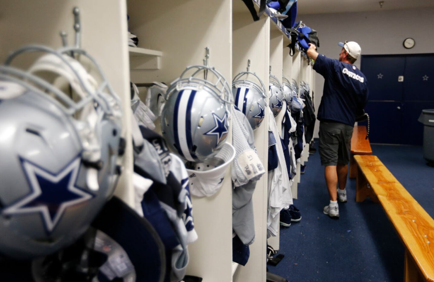 Jon Machota on X: Cowboys had their Thanksgiving Day helmets at their  lockers today  / X