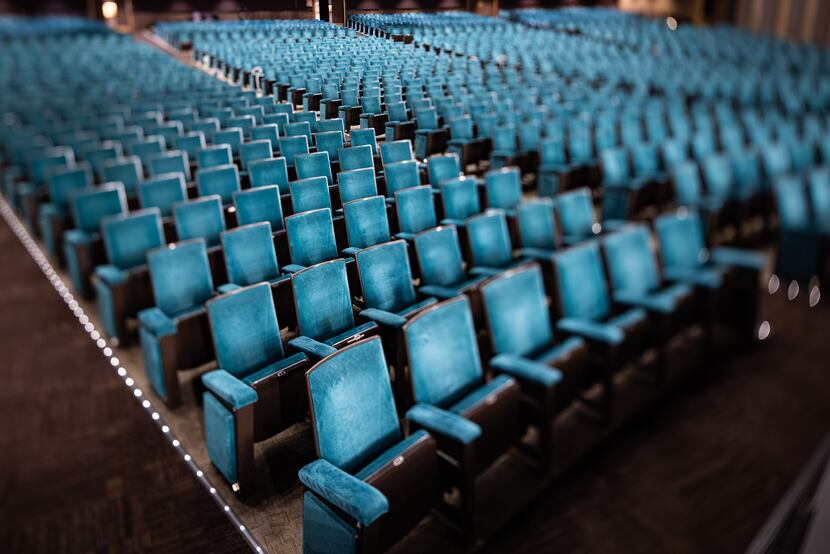 Empty seats at the Music Hall at Fair Park in Dallas photographed on Thursday, Feb. 4, 2021.