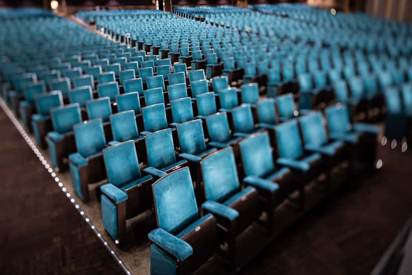 Empty seats at the Music Hall at Fair Park in Dallas photographed on Thursday, Feb. 4, 2021.