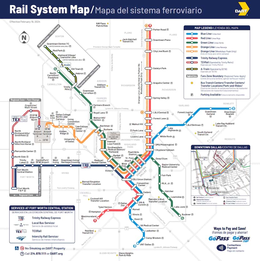DART passengers using shuttles this week should familiarize themselves with DART's system map.