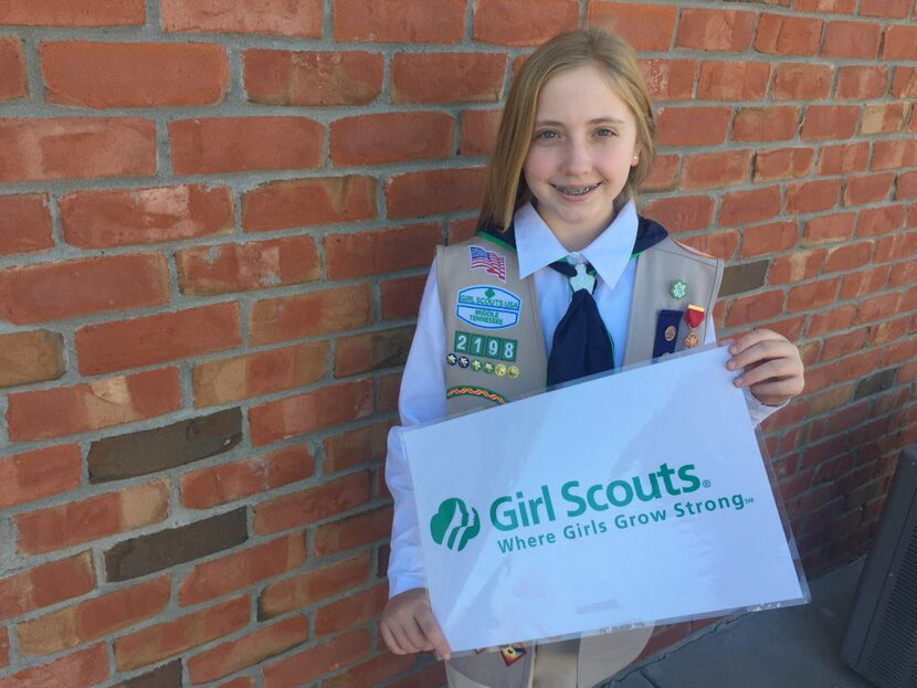 In this recent photo, Elizabeth "Lizzie" Anderson, Medal of Honor from Girl Scouts, poses in...