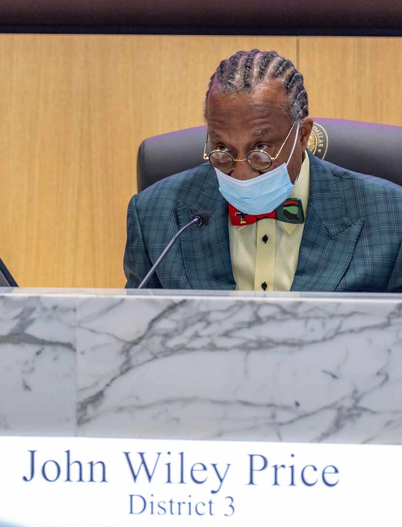 Dallas County Commissioner John Wiley Price, District 3, is seen during the first county...