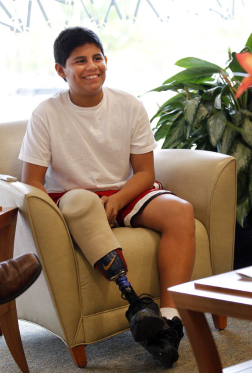 Mabeth Diaz, 13, mostly made the decision to have his mangled leg amputated below the knee...