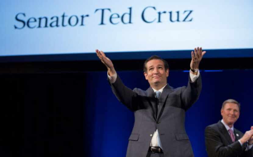  Sen. Ted Cruz, (R-Texas), speaks during the family leadership summit in Ames, Iowa Saturday...
