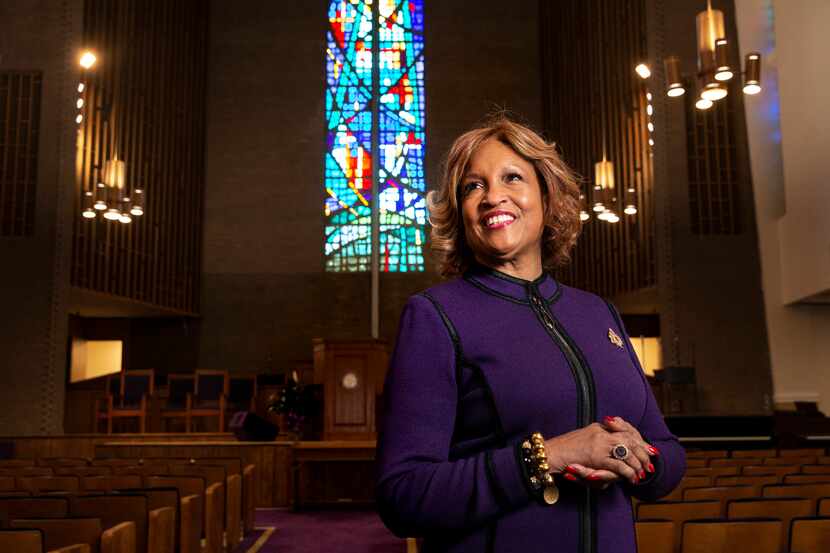 Bishop Vashti Murphy McKenzie poses for a portrait in the the newly restored Richard Allen...