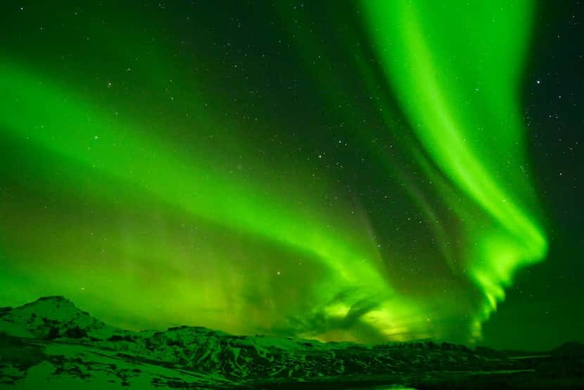 In Iceland, the aurora borealis is typically visible from the end of August until the middle...