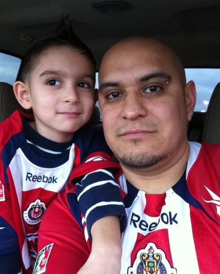 James Gonzalez and his father, Policarpo Gonzalez-Flores, wore matching jerseys in this 2011...