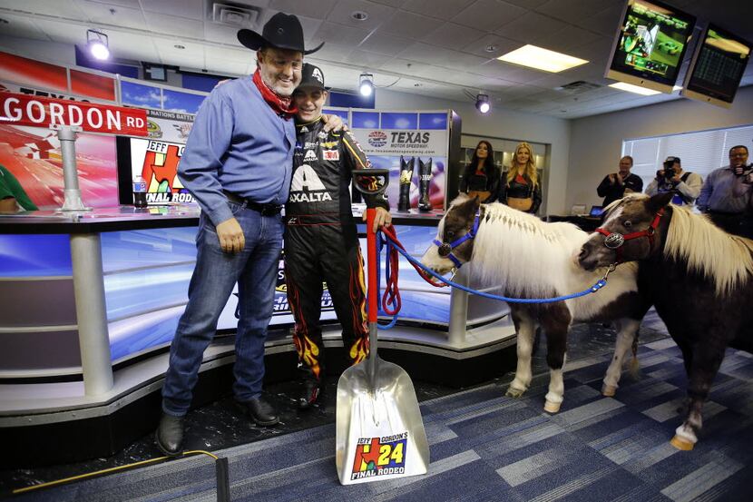 Texas Motor Speedway president Eddie Gossage (left) gave four-time NASCAR Sprint Cup Series...