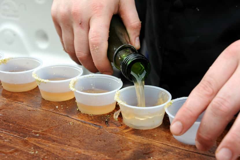 Green apple rosemary margaritas from Resto Gastro Bistro are poured at the 5th annual Dallas...