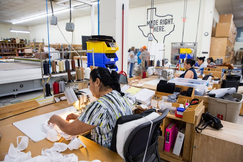 The Leather Sofa Co. factory can make about 1,200 masks a day running at what its owner...