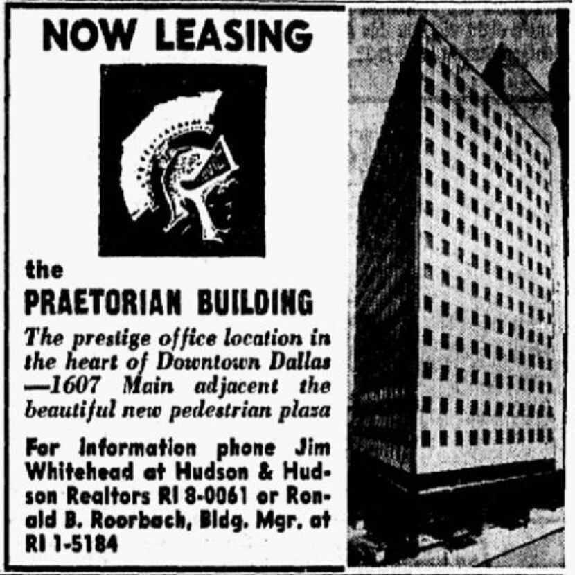 Advertisement for the remodeled Praetorian Building. Published Nov. 15, 1966.